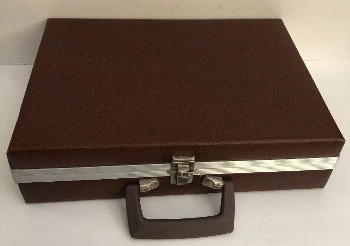 1 Ea-30 Pc Audio Cassette Tape Carrying Case with Handle,Brown F