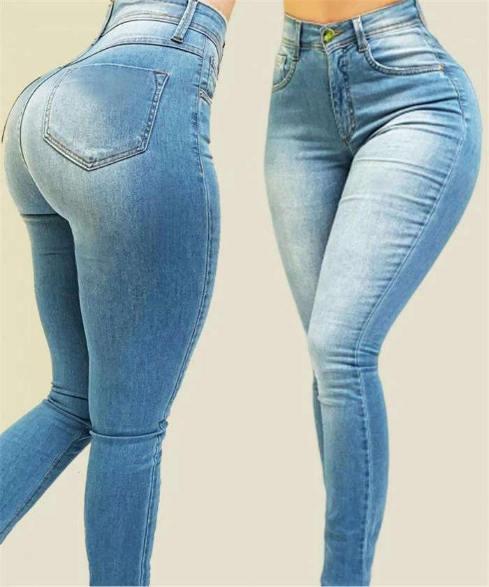 Jeans Colombianos Cintura Alta Pantalón Para Mujer Elastic Slim Jeans High Waist - Image 3 of 4