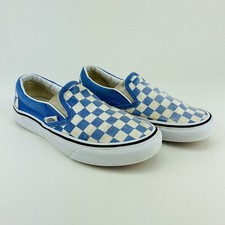Vans Classic Checkerboard Sneakers White Blue Shoes Women's 5.5