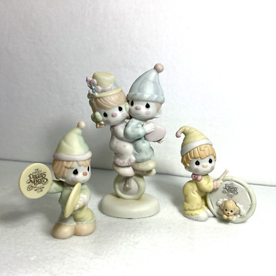 VTG 80's Precious Moments Lot of Clowns B0002, B0005, 101850 Circus Red Nose