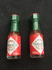 New 2 Pack ~ Mini Tabasco Original Pepper Sauce Bottles 1/8 Oz.