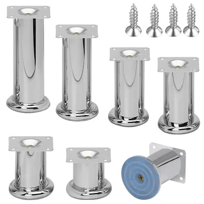 Möbelfuß Sockelfüße Sofafüße Schrankfuß Fuß für Sideboards Kommoden Ø50mm Chrom - Bild 1 von 4