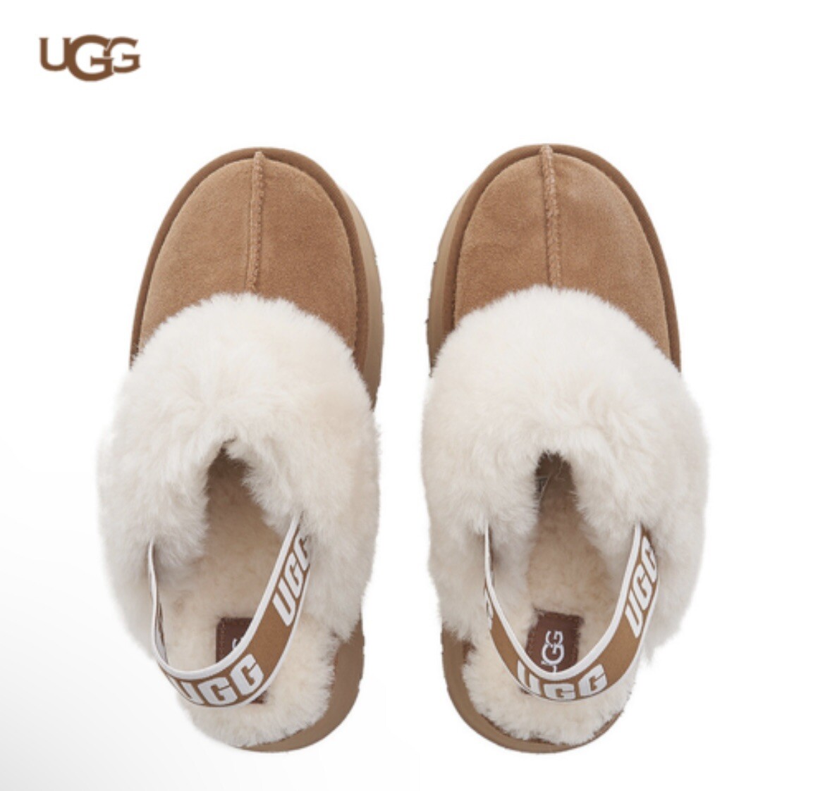 W) UGG Funkette Burnt Cedar Slides Chestnut, (1113474-CHE
