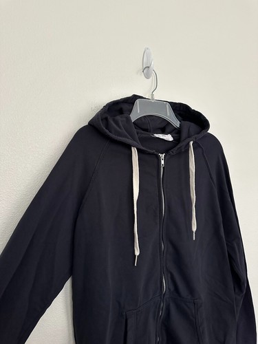 Frame Full Zip Jacket Navy Blue Sweatshirt Cotton Relaxed Women's Sz Medium NEW - Picture 5 of 9