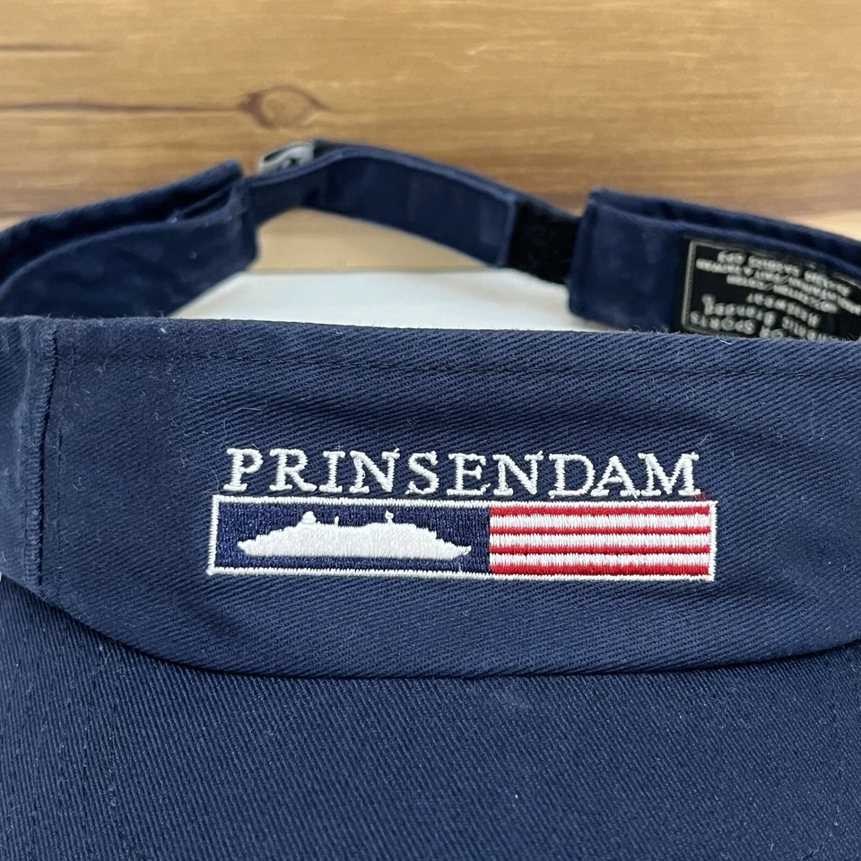 Boné de viseira Prinsendam vintage azul cruzeiro ao ar livre masculino Taiwan - Imagem 2 de 4