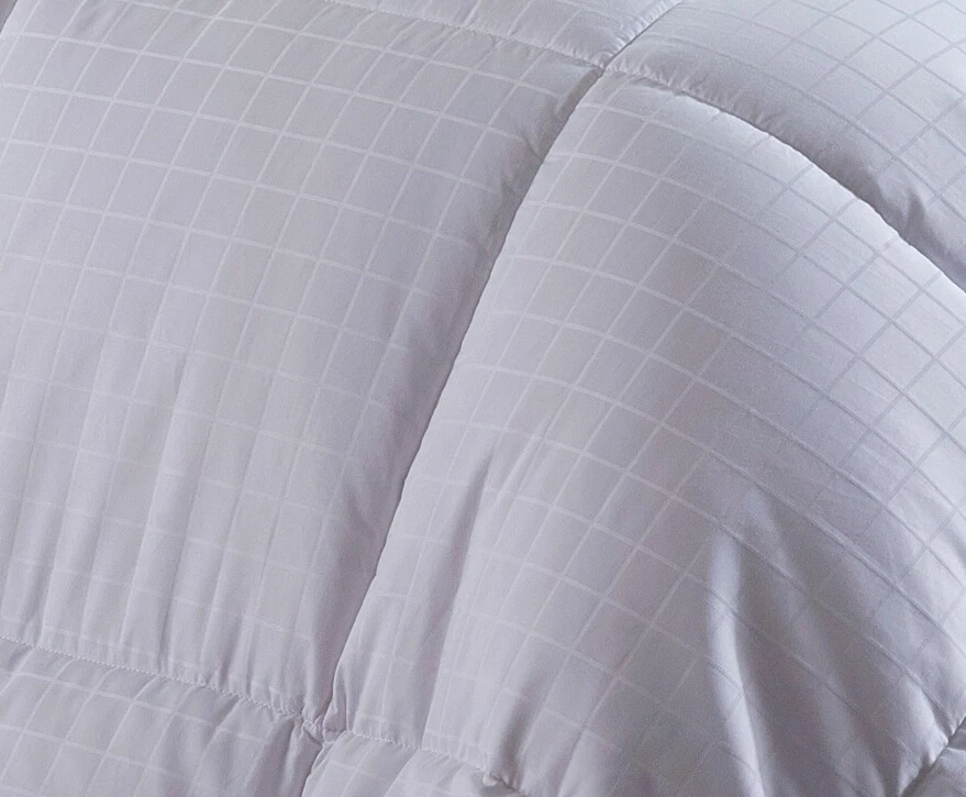 White Striped Cotton Cover Dobby Down Alternative Comforter Warm Winter Weight - Image 3 of 4