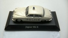 UNKNOWN MAKE OF DIECAST MODEL SCALE 1/43 JAGUAR MK11 COLOUR WHITE POLICE CAR.