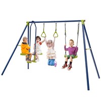 3-In-1-Kinderschaukel Mit Schaukel Wippe Und Turnringe Schaukelgestell