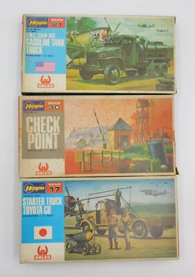 Hasegawa Army Model Kit Truck Toyota & Check Point & Gasoline Tank Scale 1:72