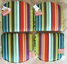 4 New World Market Cost Plus Patio Paradise Stripe Cushions Outdoor Chair Pad