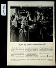1942 American Optical Folks Shopping At Local Shop Vintage Print Ad 40584