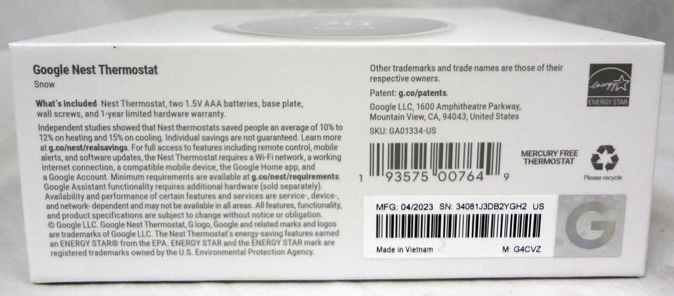 Brand New 3rd Generation Google Programmable Nest Thermostat & Power Connector! - Image 2 of 4