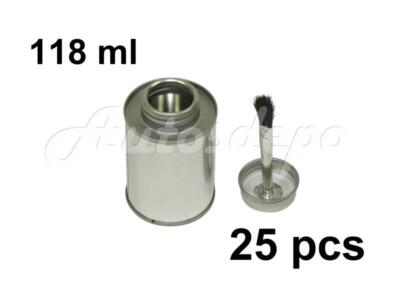 4 oz , 118 ml , 1/4 Pint Flat Screw Top Cap Metal Paint Can with Brush 25 Pcs