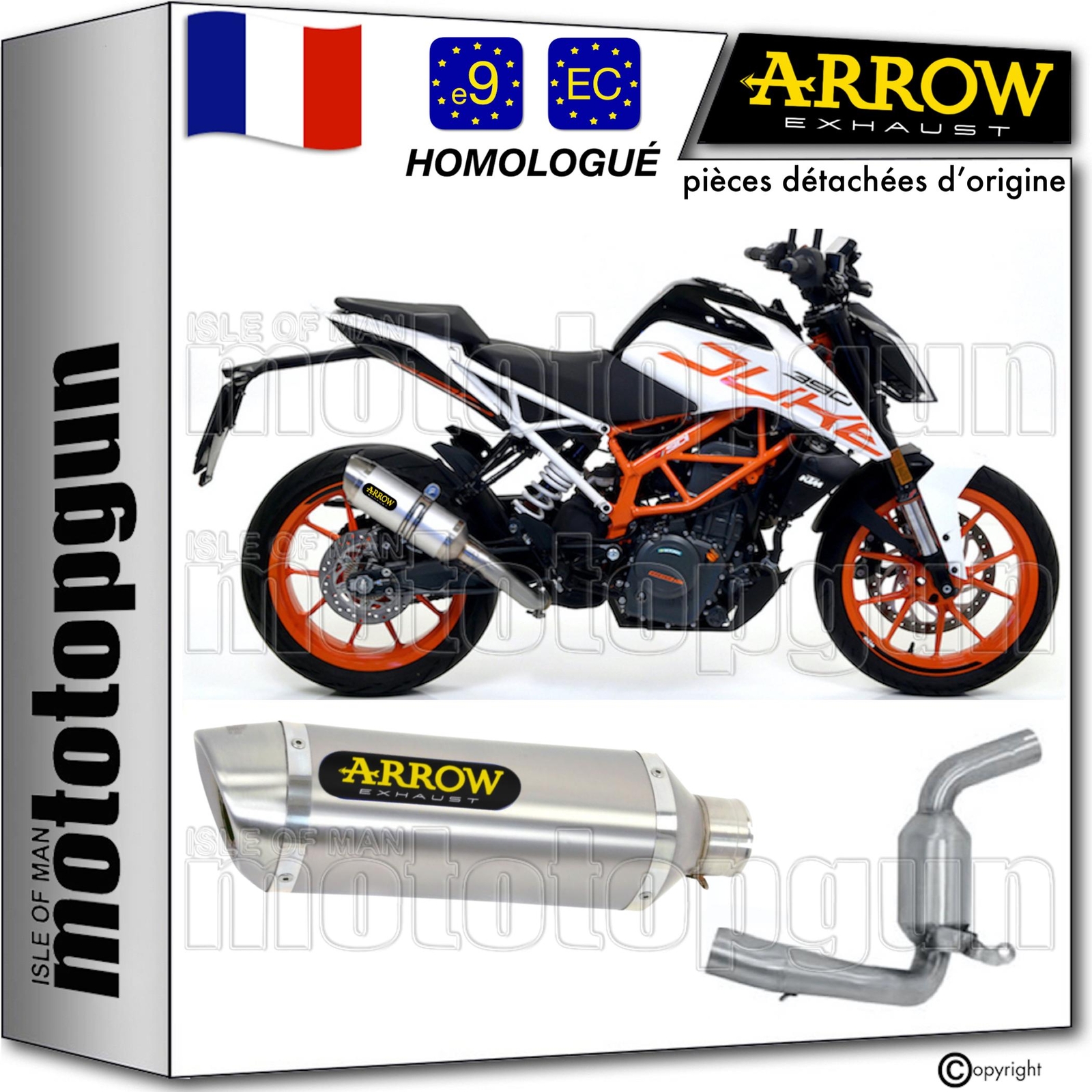 Silencieux Arrow Thunder KTM Duke 390 pour trajets urbains