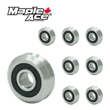 RM2-2RS V W Groove Guide Ball Bearing CNC 3/8"x1.21"x0.437" (Qty 8)