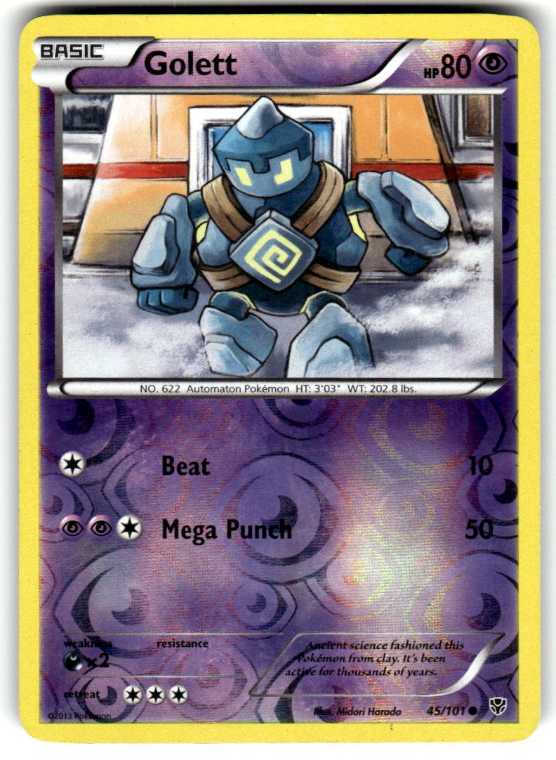 Golett Reverse Holo Common Plasma Blast 45/101 Moderately Played