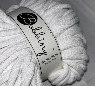 Bobbiny Jumbo 9mm cotton braided cord 108 yards- Natural  - New