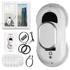 White Window Cleaning Robot W100 - Automatic, Quiet, 40ml, Window Vacuum Cleaner