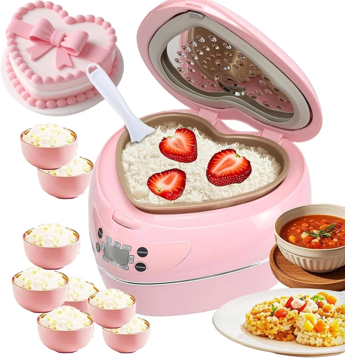 Pink Rice Cooker Smart Rice Cooker 8 Cup W/ Delay Preset Timer