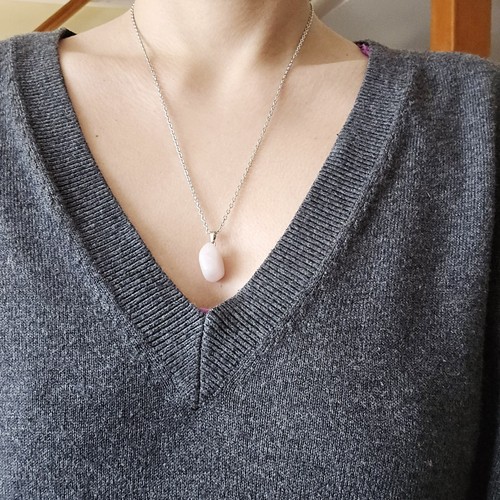 Vintage Rose Quartz Stone Necklace