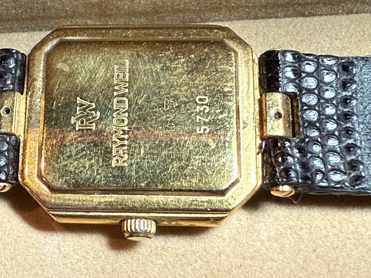 Raymond Weil 18k Gold Electroplate 1986 Womens Watch Original Box