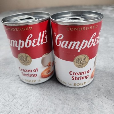 2 cans Campbells Condensed Cream of Shrimp Soup 10.5 oz Exp Dec 2026