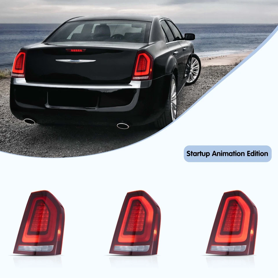 Luces traseras LED VLAND rojas para Chrysler 300C 2011-14 luces traseras con animación DRL Foto 4 de 4