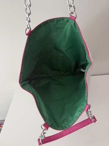 Bolso Tous, Blanco Rosa Verde Lona Bolso Cadena hermoso - Imagen 7 de 9