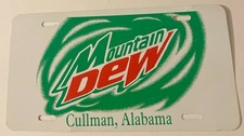 Mountain Dew Booster License Plate Cullman Alabama