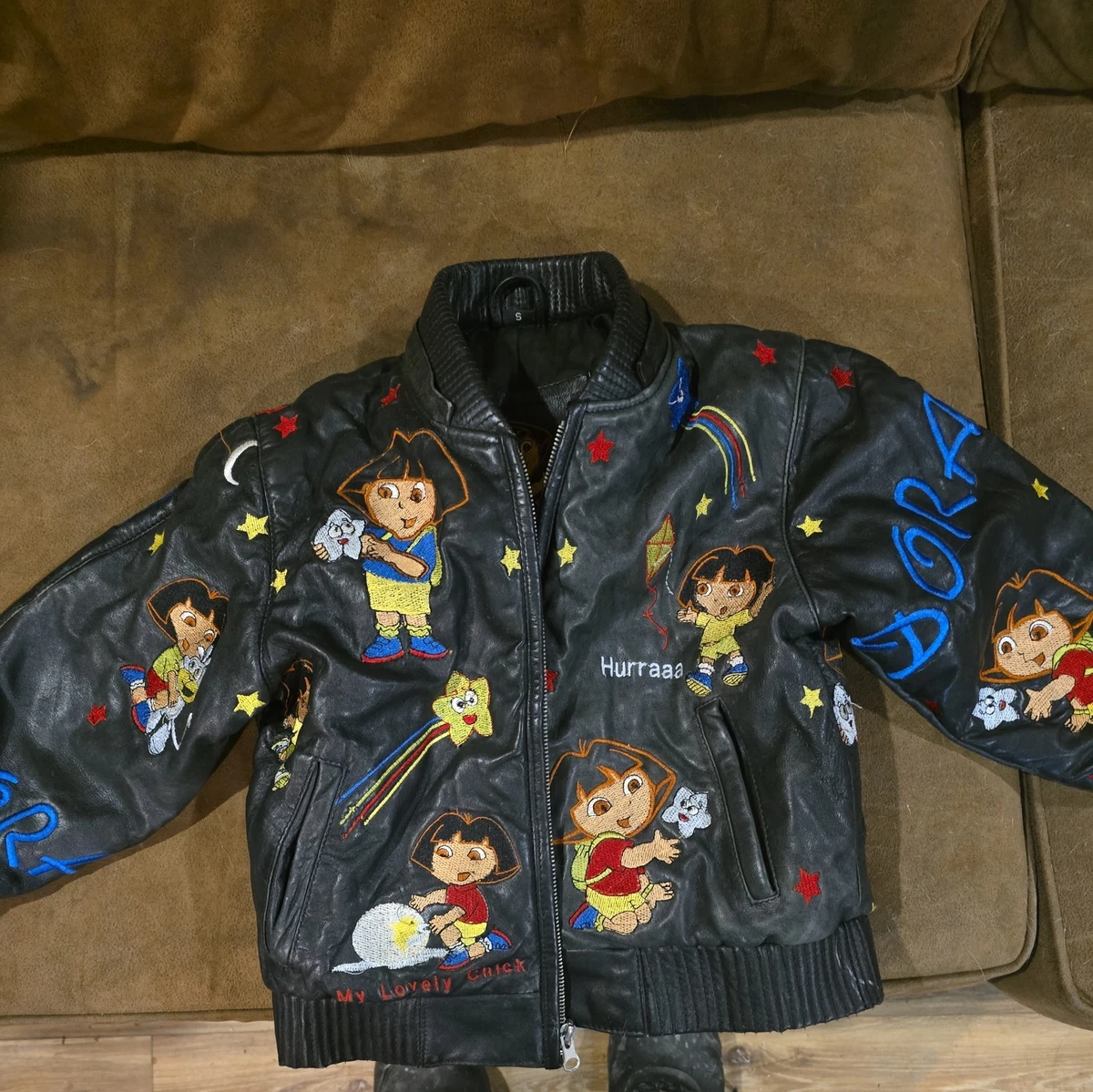 【希少】Dora The Explorer レーシングジャケット パッチワーク Dora the Explorer Dora the Explorer Girls' Winter Outerwear for