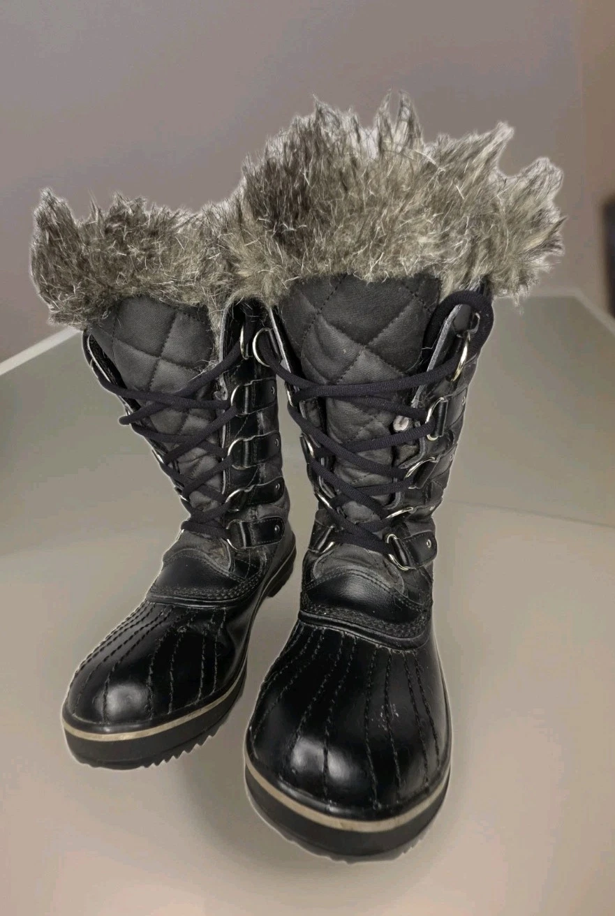 Women's Sorel Tofino II Faux Fur Lined Waterproof Boot Black Size 7 Winter