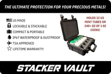 Stacker Vault Coin Storage Case Fits US Mint Tubes And Generic Bullion Tubes SV