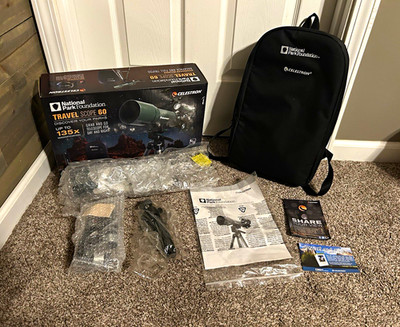 Celestron Travel Scope 60 Refractor 60mm 135x Altazimuth Tripod Backpack