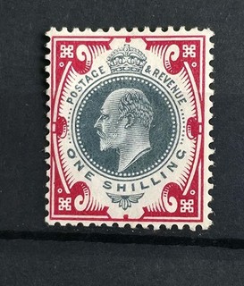 GB KING EDWARD VII SG 259 1S DULL GREEN AND SCARLET M/MINT
