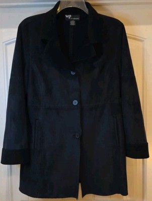 WP By Weatherproof Womens L Button Black Butter Soft Polyester EUC