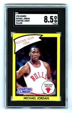 MICHAEL JORDAN~RARE (POP 39) 1990 KENNER STARTING LINEUP '84 ROOKIE SGC-8.5 CARD. rookie card picture