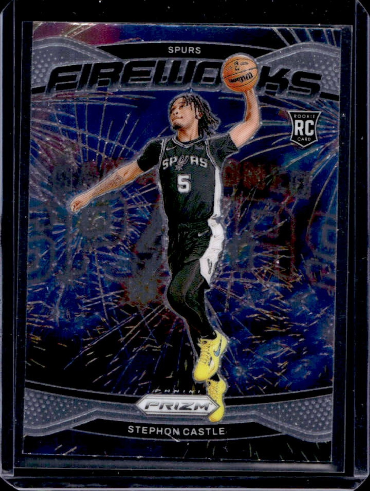 2024-25 Prizm Stephon Castle Fireworks RC Rookie #13 Spurs