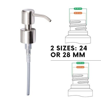 Seifenpumpe Edelstahl für 22 mm Gewinde Flasche Seifenspender,Gebürstetes Finish