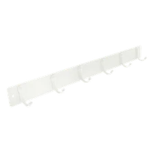 Mainstays 19 in. Wall Mounted Metal 6 Hook Rack, White