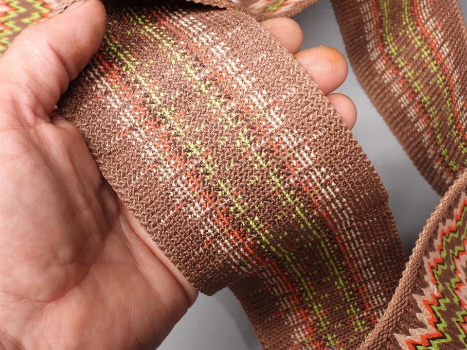 Banda de borde textil con puntada de llama de 14,5' decoración hippie aspecto primitivo de campo Foto 4 de 4