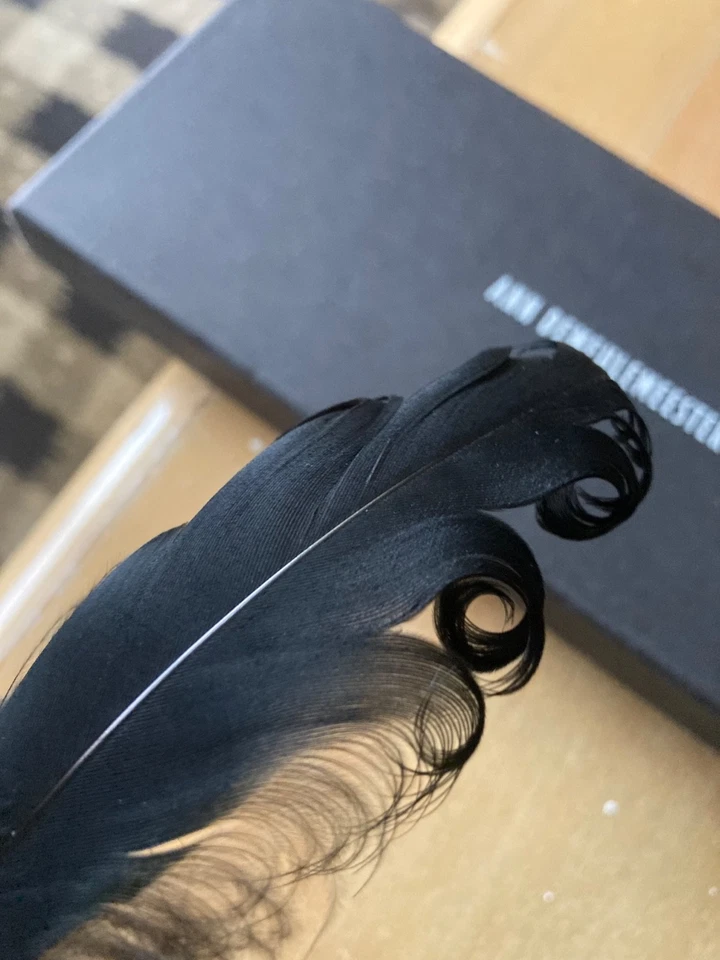 Ann Demeulemeester Black Feather pin with box - Image 3 of 4