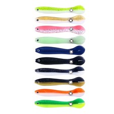 10 Pcs Soft Lures Artificial Swimbaits Realistic Swimming Plastic Worm Baits