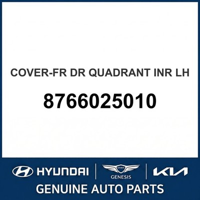 1999-2006 Hyundai Accent Abdeckung - Front Dr Quadrant Inr OEM Neu 8766025010