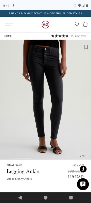 NWT Womens Adriano Goldschmied (AG) The Legging Ankle Skinny Navy Pants 28R $198
