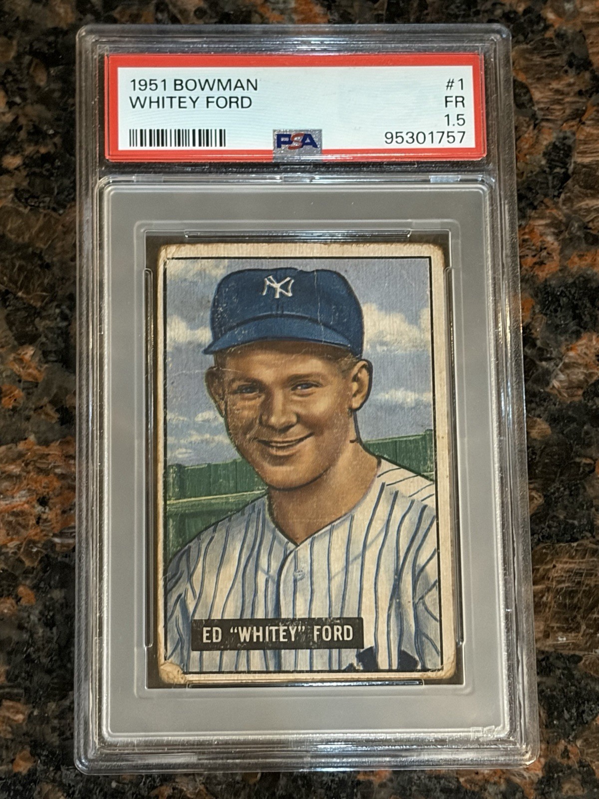 1951 Bowman Whitey Ford #1 Baseball Card PSA 1.5