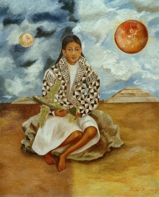 Frida Kahlo Signed Oil Painting on Canvas 20x28 in Mexican Art ..