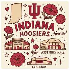 Indiana Hoosiers Decorative Magnet or Sticker - Medley Design