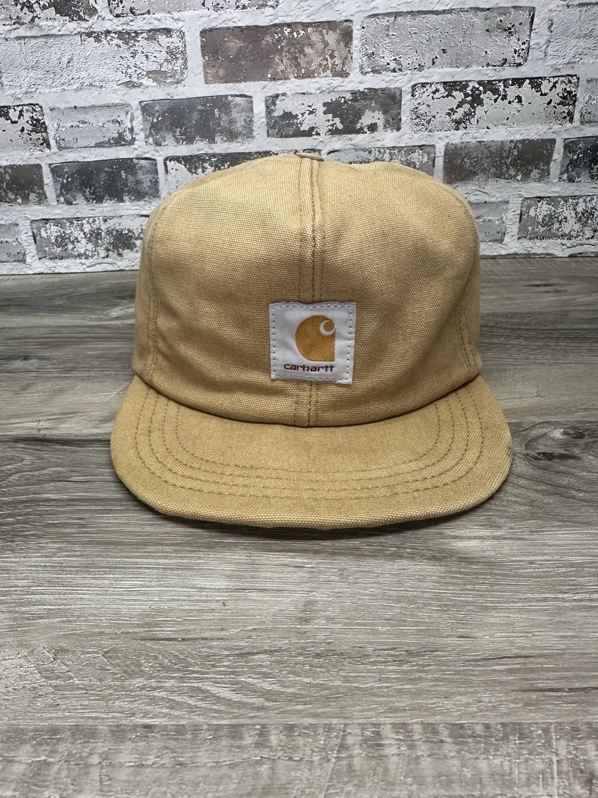 VTG Carhartt Fleece Lined Insulated Ear Flaps Canvas Trapper Hat - Size Large