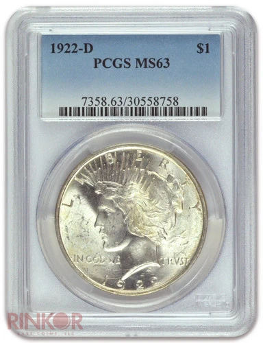 1922-D $1 Peace Dollar PCGS MS 63