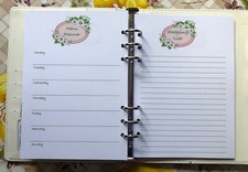 A5 Filofax Organiser Paper Set - Shopping List, Menu Planner Design - 20 Pages